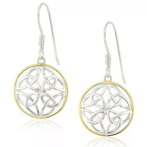 Jewelry - Elegant Two Tone 925Silver Drop Earrings for Women